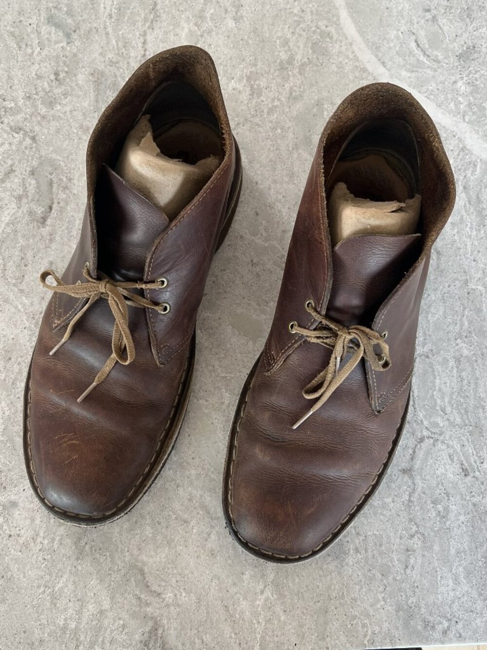 Clarks Originals Desert Mens 10 M Chukka Boots Beeswax Brown Leather Crepe Sole